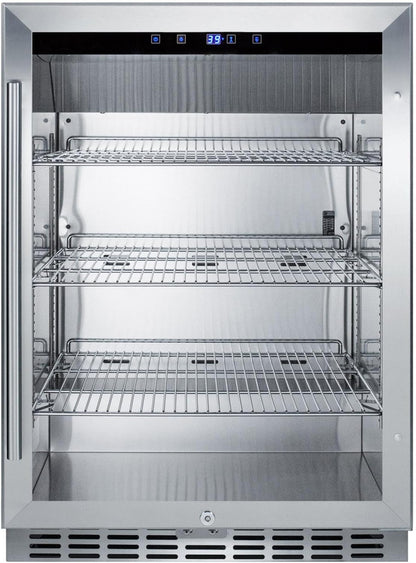 Summit 24” Beverage Center, Outdoor Beverage Refrigerator, 5.0 cu.ft. Capacity, Stainless Steel & Glass- SCR611GLOS