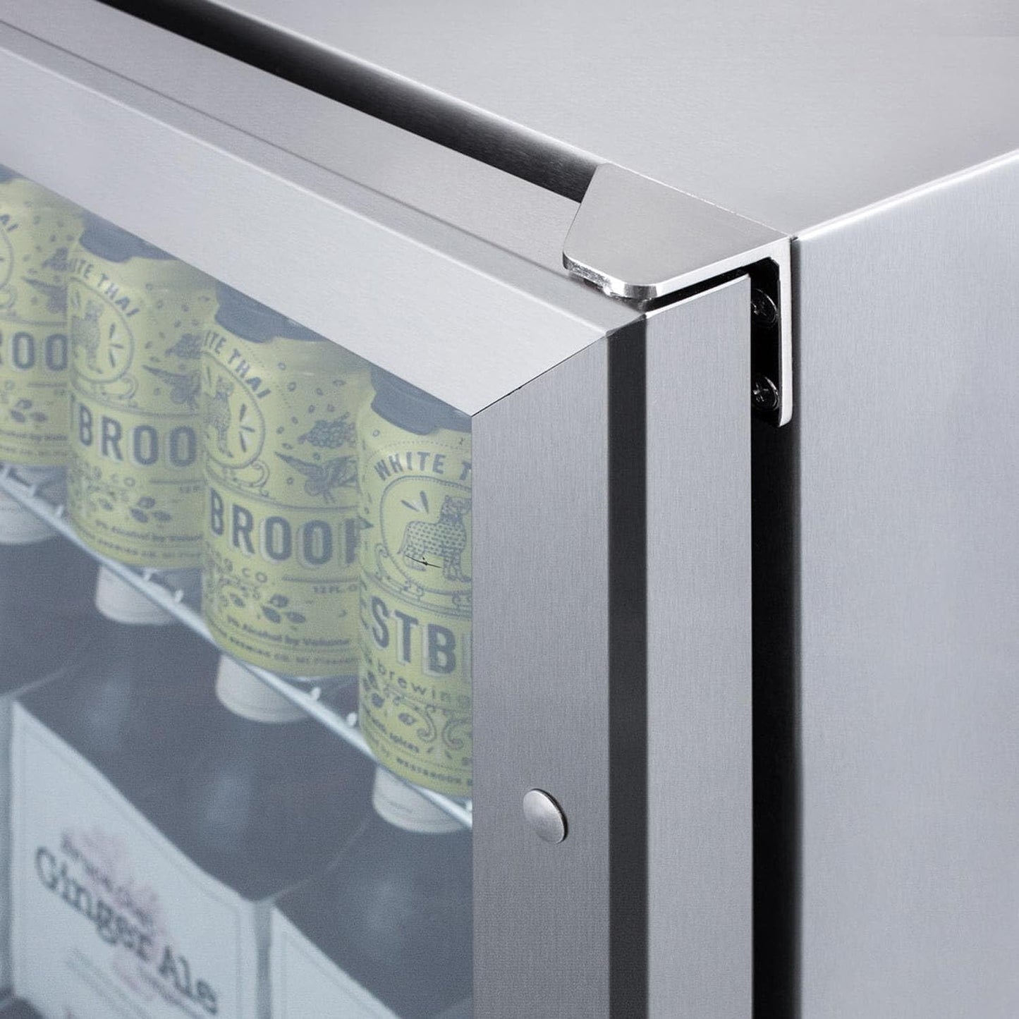 Summit 24” Beverage Center, Outdoor Beverage Refrigerator, 5.0 cu.ft. Capacity, Stainless Steel & Glass- SCR611GLOS