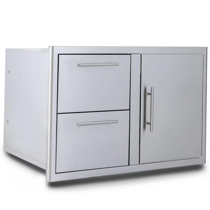 Blaze 32" Double Drawer Combo in Stainless Steel BLZ-DDC-R-LTSC