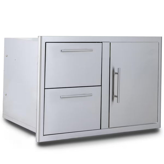 Blaze 32" Double Drawer Combo in Stainless Steel BLZ-DDC-R-LTSC
