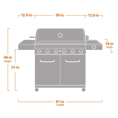 Monument Classic 6-Burner | Full Stainless Steel Propane Gas Grill
