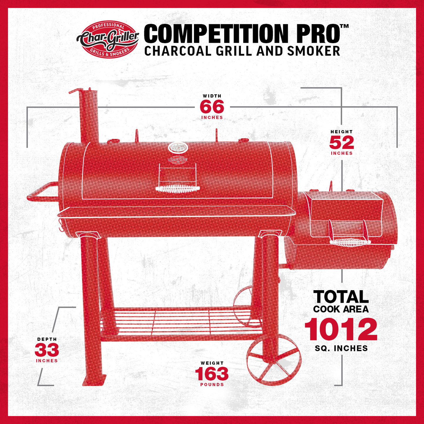 Char-Griller Competition Pro™ Offset Smoker Charcoal Grill