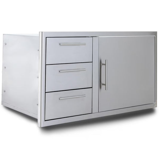 Blaze 39" Door & Drawer Combo in Stainless Steel Finish (BLZ-DDC-R-39-LTSC)