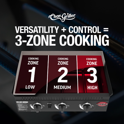 Char-Griller 3-Burner Flat Iron® Gas Griddle (Black)