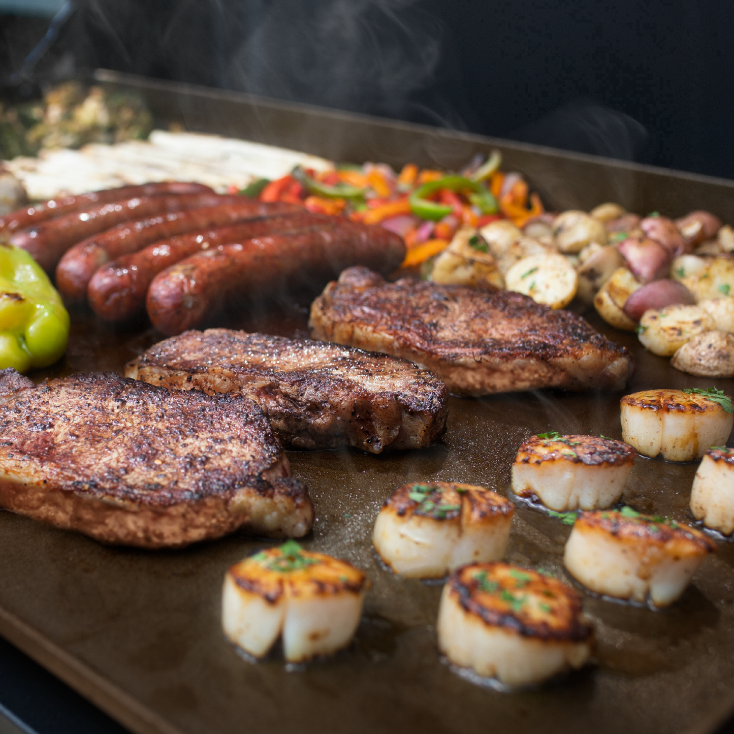 Char-Griller Flat Iron® 4-Burner Premium Gas Griddle