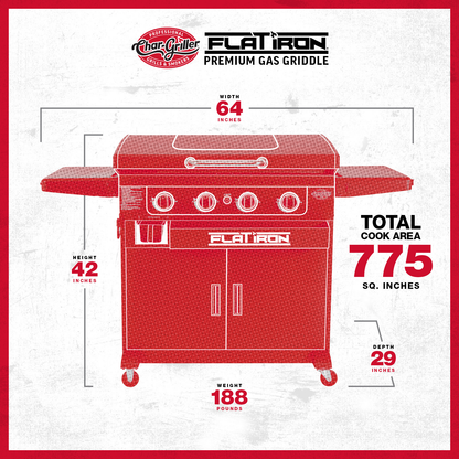 Char-Griller Flat Iron® 4-Burner Premium Gas Griddle
