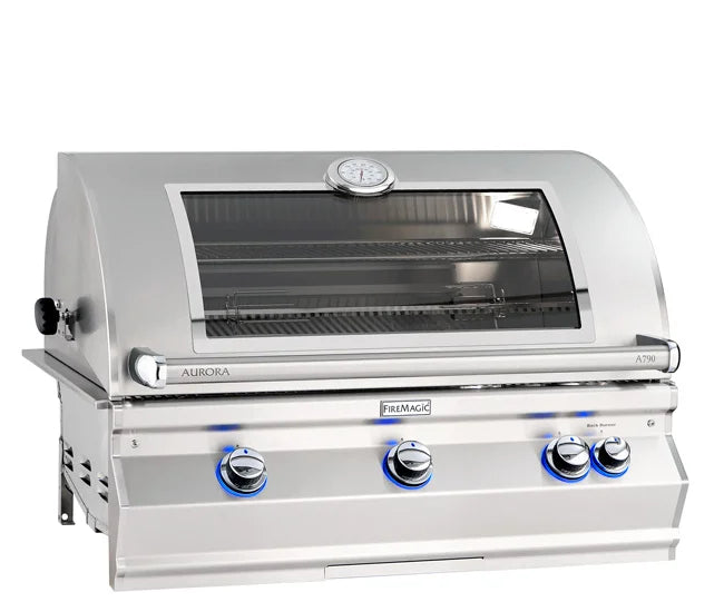 Fire Magic 36" 3-Burner Aurora Built-In Gas Grill w/ Rotisserie & Analog Thermometer (A790i)