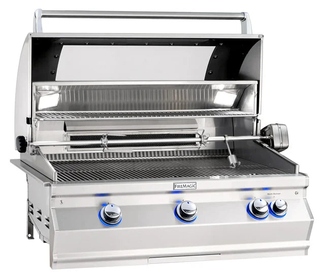 Fire Magic 36" 3-Burner Aurora Built-In Gas Grill w/ Rotisserie & Analog Thermometer (A790i)