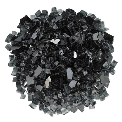 American Fire Glass 1/2-Inch Premium Fire Glass, 10-Pounds, Black Reflective