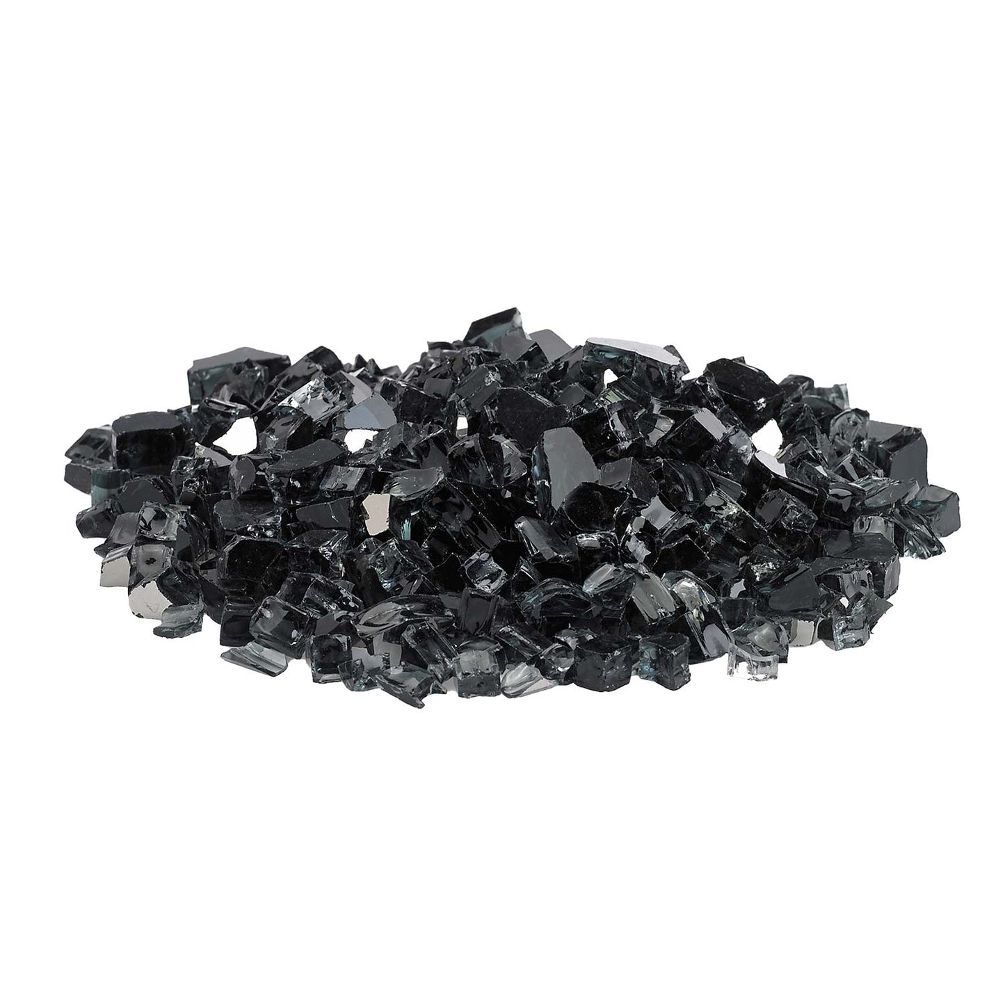American Fire Glass 1/2-Inch Premium Fire Glass, 10-Pounds, Black Reflective