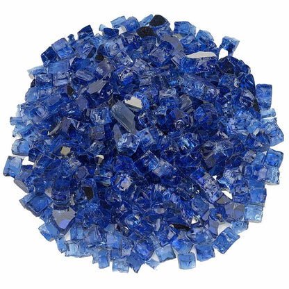 American Fire Glass 1/2-Inch Premium Fire Glass, 10-Pounds, Cobalt Blue Reflective