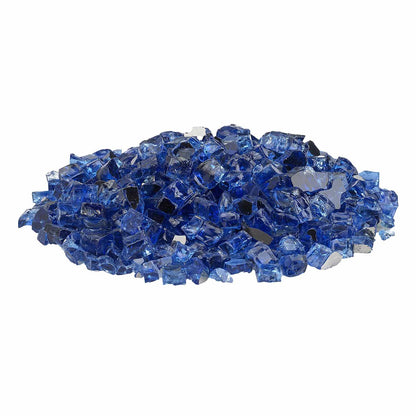 American Fire Glass 1/2-Inch Premium Fire Glass, 10-Pounds, Cobalt Blue Reflective