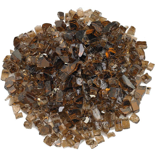 American Fire Glass 1/2-Inch Premium Fire Glass, 10-Pounds, Copper Reflective
