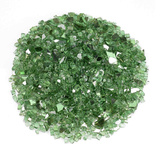 American Fire Glass 1/4-Inch Premium Fire Glass, 10-Pounds, Evergreen Reflective