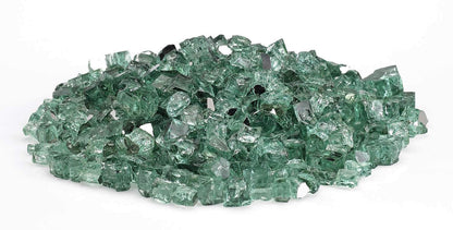 American Fire Glass 1/4-Inch Premium Fire Glass, 10-Pounds, Evergreen Reflective