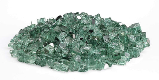 American Fire Glass 1/4-Inch Premium Fire Glass, 10-Pounds, Evergreen Reflective