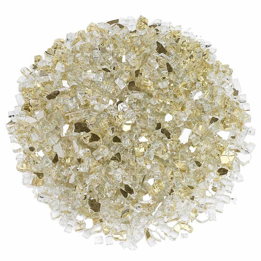 American Fire Glass 1/4-Inch Premium Fire Glass, 10-Pounds, Gold Reflective