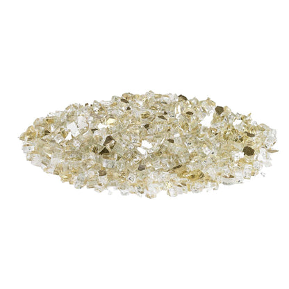 American Fire Glass 1/4-Inch Premium Fire Glass, 10-Pounds, Gold Reflective