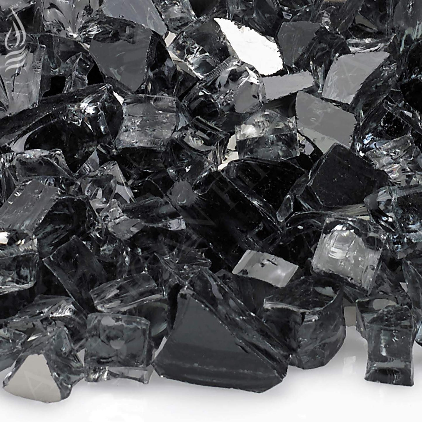 American Fire Glass 1/2-Inch Premium Fire Glass, 10-Pounds, Grey Reflective