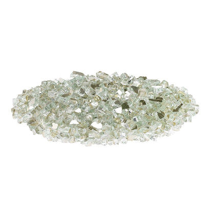 American Fire Glass 1/4-Inch Premium Fire Glass, 10-Pounds, Platinum Reflective