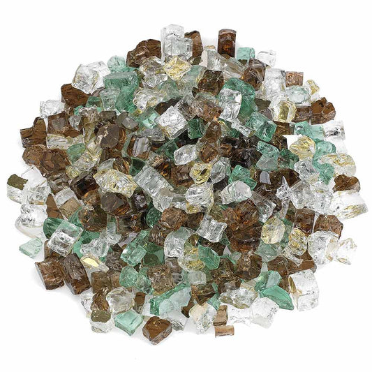 American Fire Glass 1/2-Inch Premium Fire Glass, 10-Pounds, Yosemite Reflective