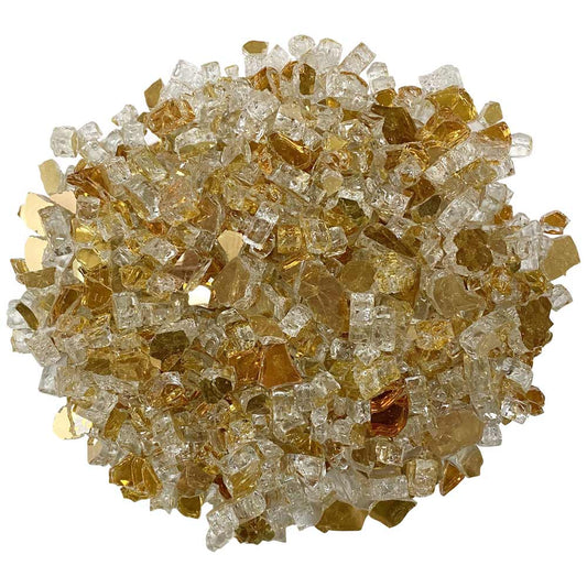 American Fire Glass 1/2-Inch Premium Fire Glass, 10-Pounds, Gold Reflective