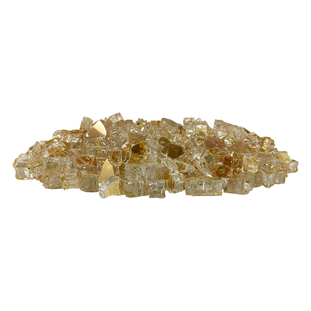 American Fire Glass 1/2-Inch Premium Fire Glass, 10-Pounds, Gold Reflective