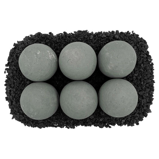 American Fire Glass Lite Stone Balls, 6 Stone Set