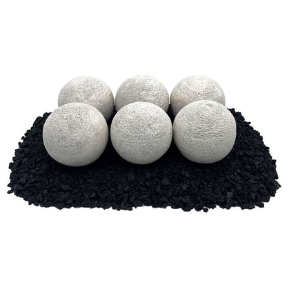 American Fire Glass Lite Stone Balls, 6 Stone Set
