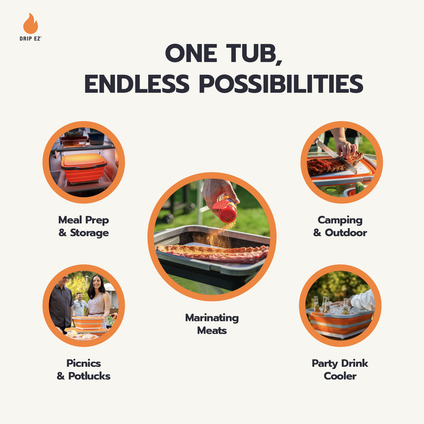 Drip EZ BBQ & Meal Prep Tub