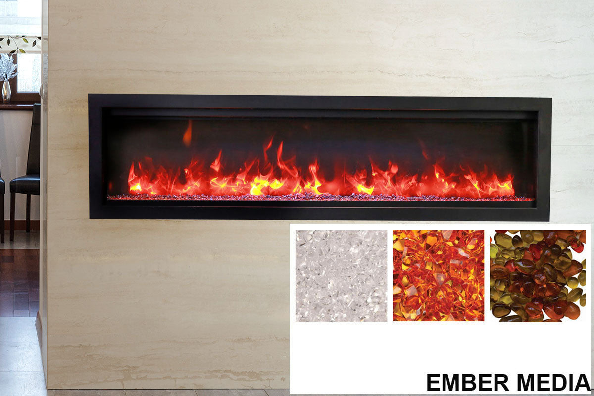 Amantii Symmetry Bespoke 42'' Wall Mount / Recessed Linear Indoor/Outdoor Electric Fireplace