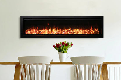Amantii Symmetry Bespoke 50'' Wall Mount / Recessed Linear Indoor/Outdoor Electric Fireplace