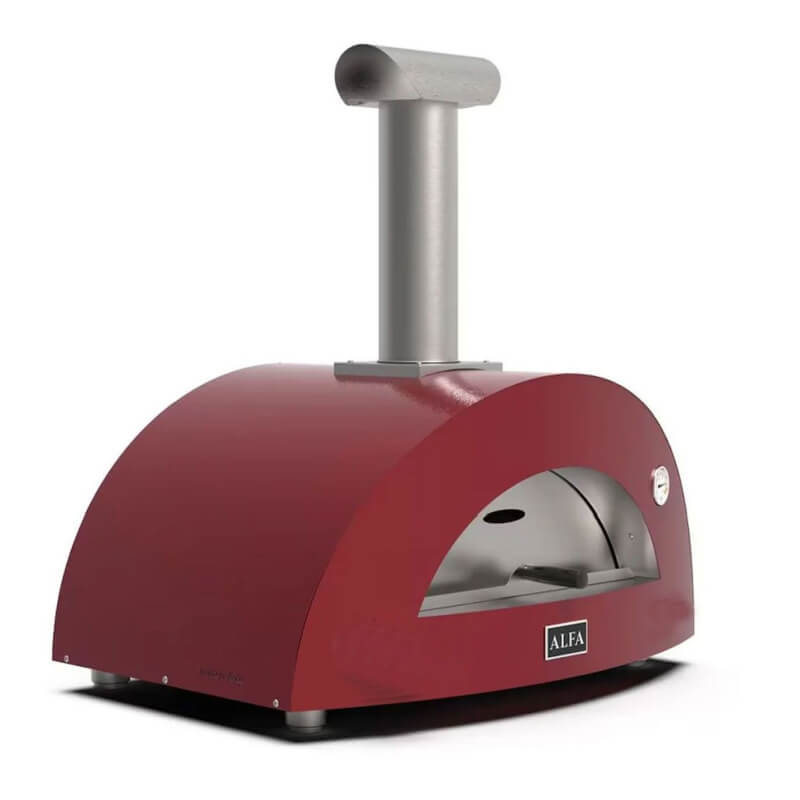 Alfa Moderno 3 Pizze Ruby Red Wood-Fired Pizza Oven