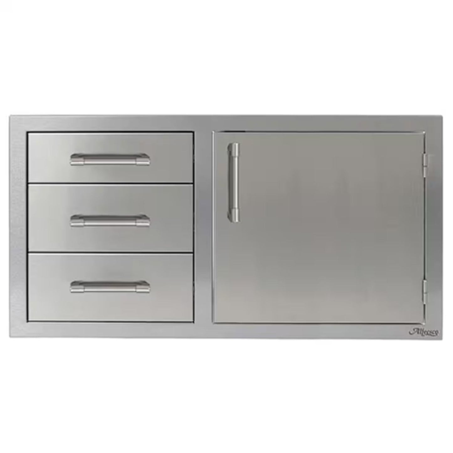 Alfresco 42-Inch Stainless Steel Right-Hinged Door & Triple Drawers Combo
