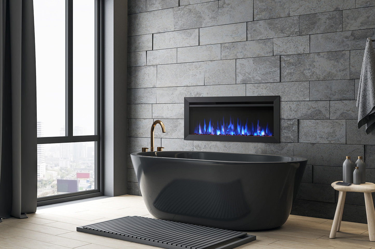 SimpliFire Allusion Slim 40'' Wall Mount / Recessed Electric Fireplace