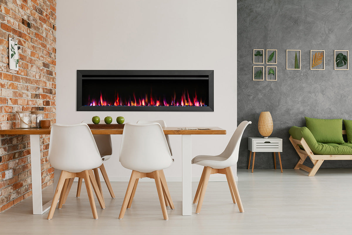 SimpliFire Allusion Slim 72'' Wall Mount / Recessed Electric Fireplace