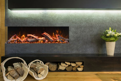 Amantii Tru View Bespoke 85-inch 3-Sided Built In Indoor/Outdoor Electric Fireplace