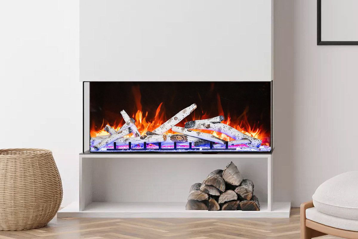 Amantii Tru View Bespoke 55-inch 3-Sided Built In Indoor/Outdoor Electric Fireplace