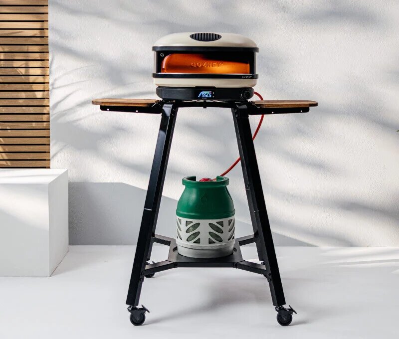 Gozney White Arc XL Pizza Oven on Gozney Pizza Stand - Lifestyle Image