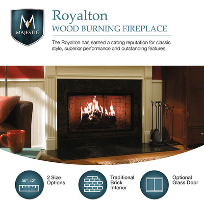 Majestic Royalton 36-Inch Radiant Wood Burning Fireplace