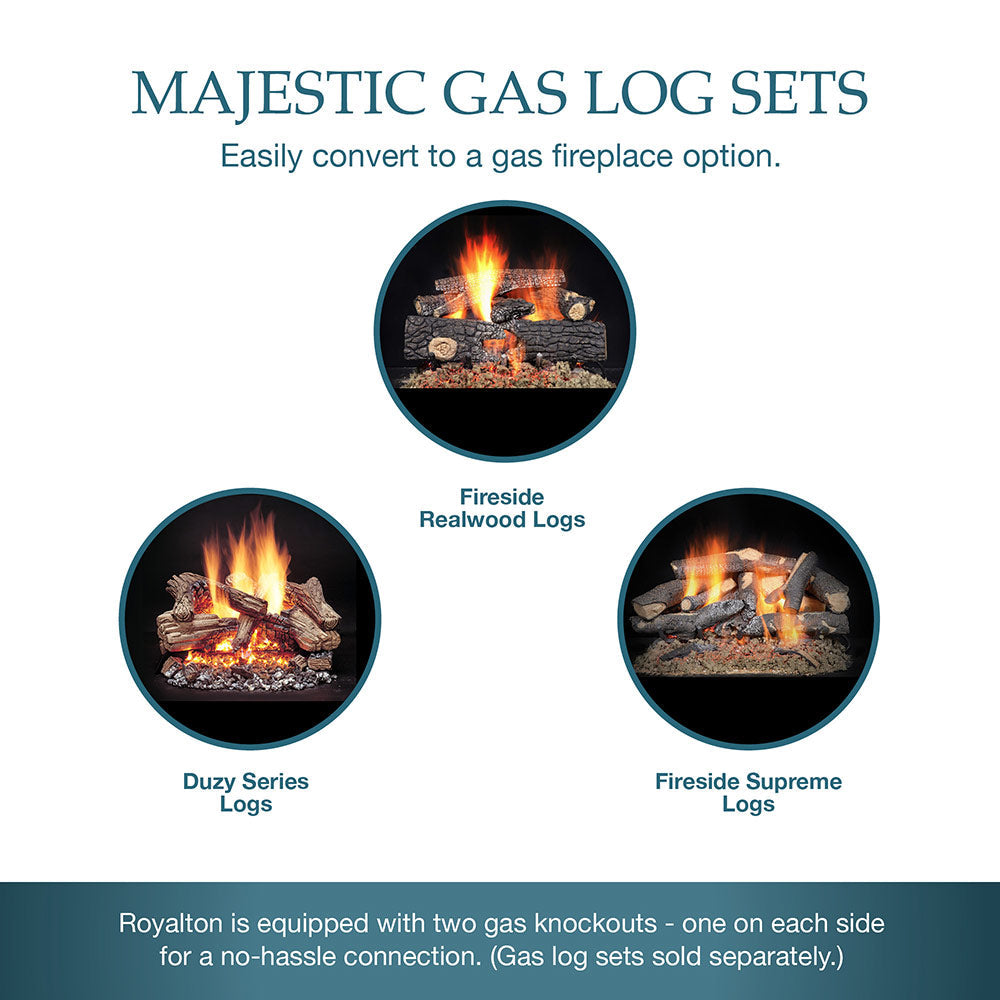 Majestic Royalton 36-Inch Radiant Wood Burning Fireplace