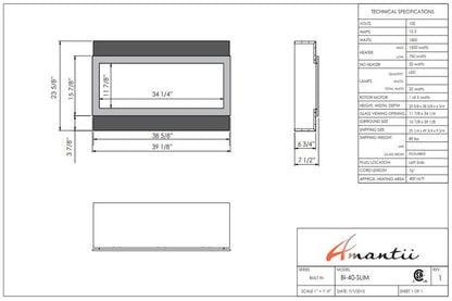 Amantii Panorama 40-inch Slim Built-in Indoor/Outdoor Linear Electric Fireplace