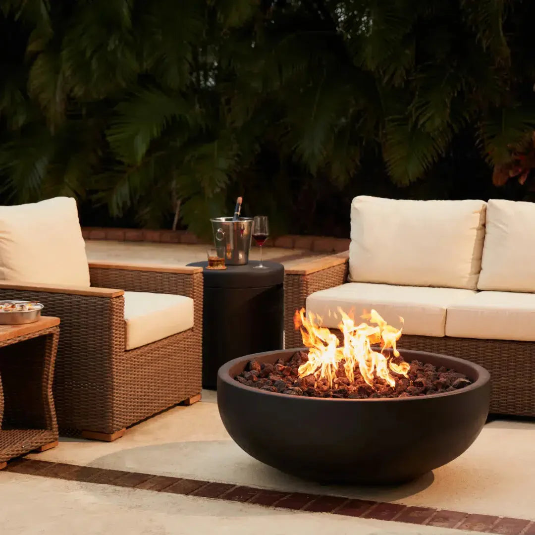 Blaze 38" Round Concrete Gas Fire Bowl