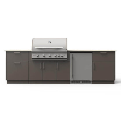 Blaze Morning Glow 10-Ft Outdoor Kitchen Island w/ 40-Inch Premium LTE+ Grill, & Refrigerator