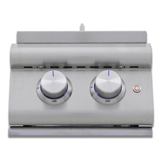  Built-in stainless steel Blaze LTE+ double side burner with two control knobs and a transformer for LED lighting, featuring a safe off/on indication LED - Outdoor Kitchen Side Burners