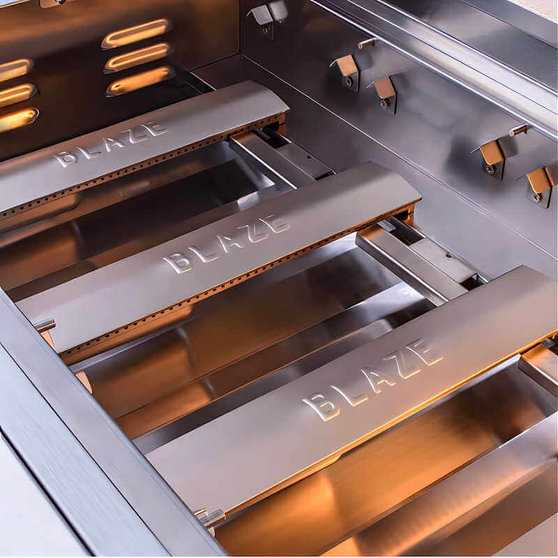 Blaze Morning Glow 10-Ft Outdoor Kitchen Island w/ 40-Inch Premium LTE+ Grill, & Refrigerator