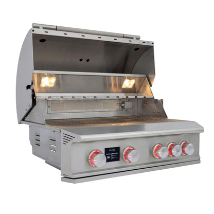 Blaze LTE PRO 32-Inch 4-Burner Built-in Gas Grill w/ Digital Temperature Screen & Rear Infrared Burner