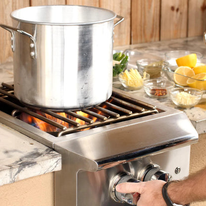 Blaze Professional LUX Built-In Gas High Performance Power Burner W/ Wok Ring & Stainless Steel Lid - BLZ-PROPB-LP/NG