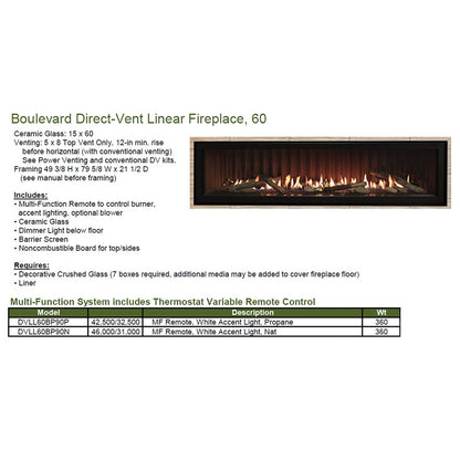 Empire 60 Inch Boulevard Direct Vent Linear Gas Fireplace - DVLL60