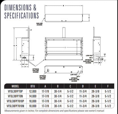 Empire 30-Inch VFSL Boulevard SL Ventless Linear Fireplace with Intermittent Pilot Valve